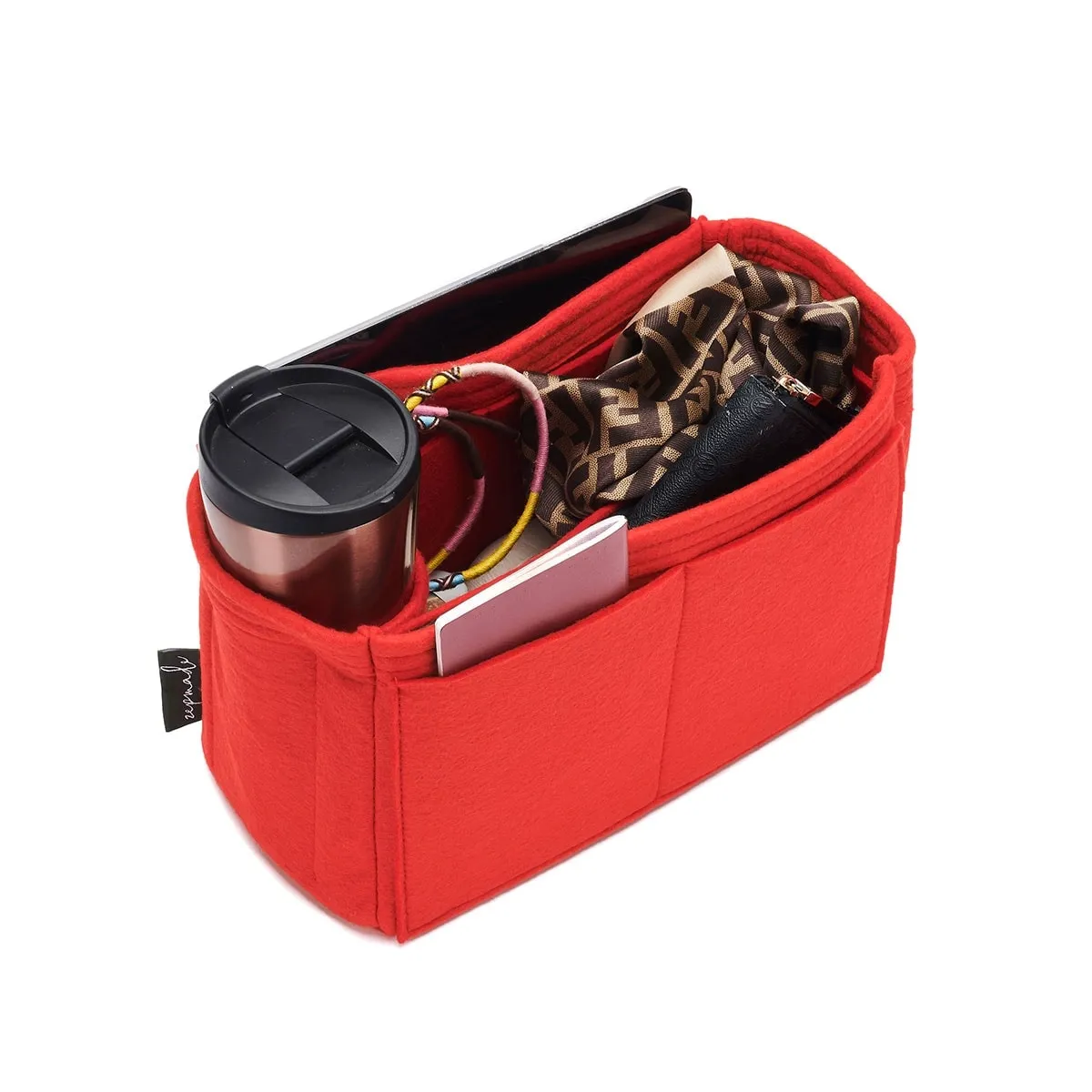 Purse Organizer Insert for Celine Belt Bag, Purse Organizer with Single Bottle Holder and Exterior Pockets