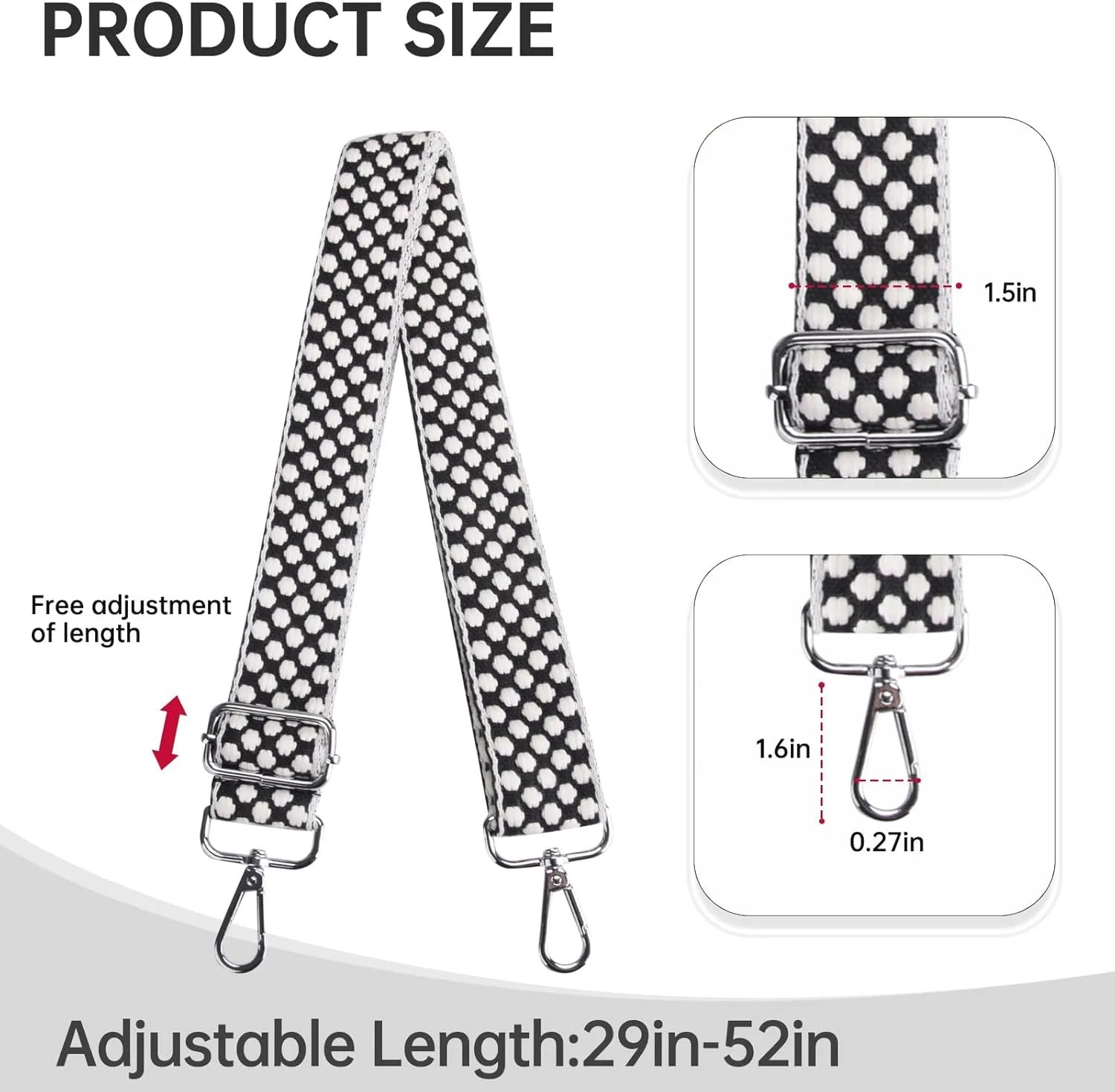 Purse Straps Replacement Crossbody Wide Bag Strap for Purses Adjustable Shoulder Straps for Women Handbags