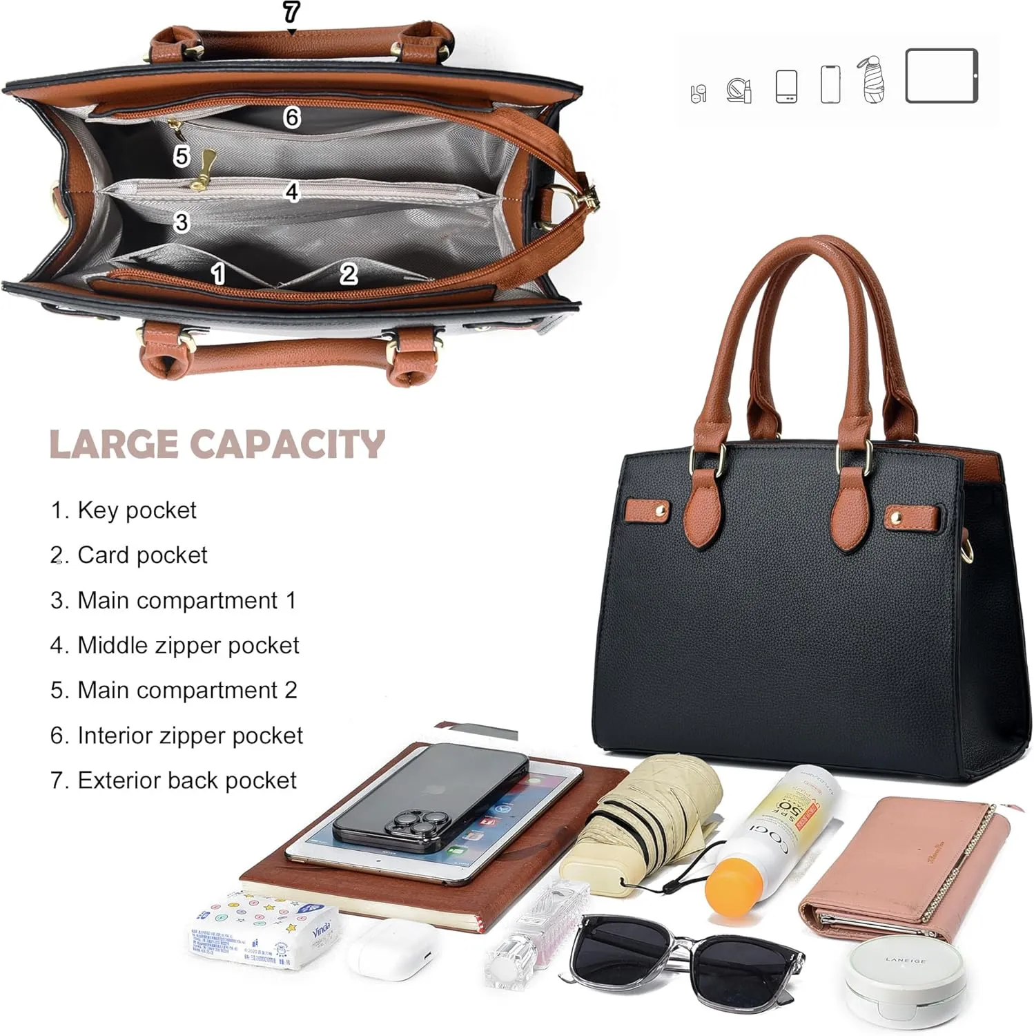 Purses and Handbags for Women Satchel Fashion Ladies Top Handle Shoulder Tote Bags