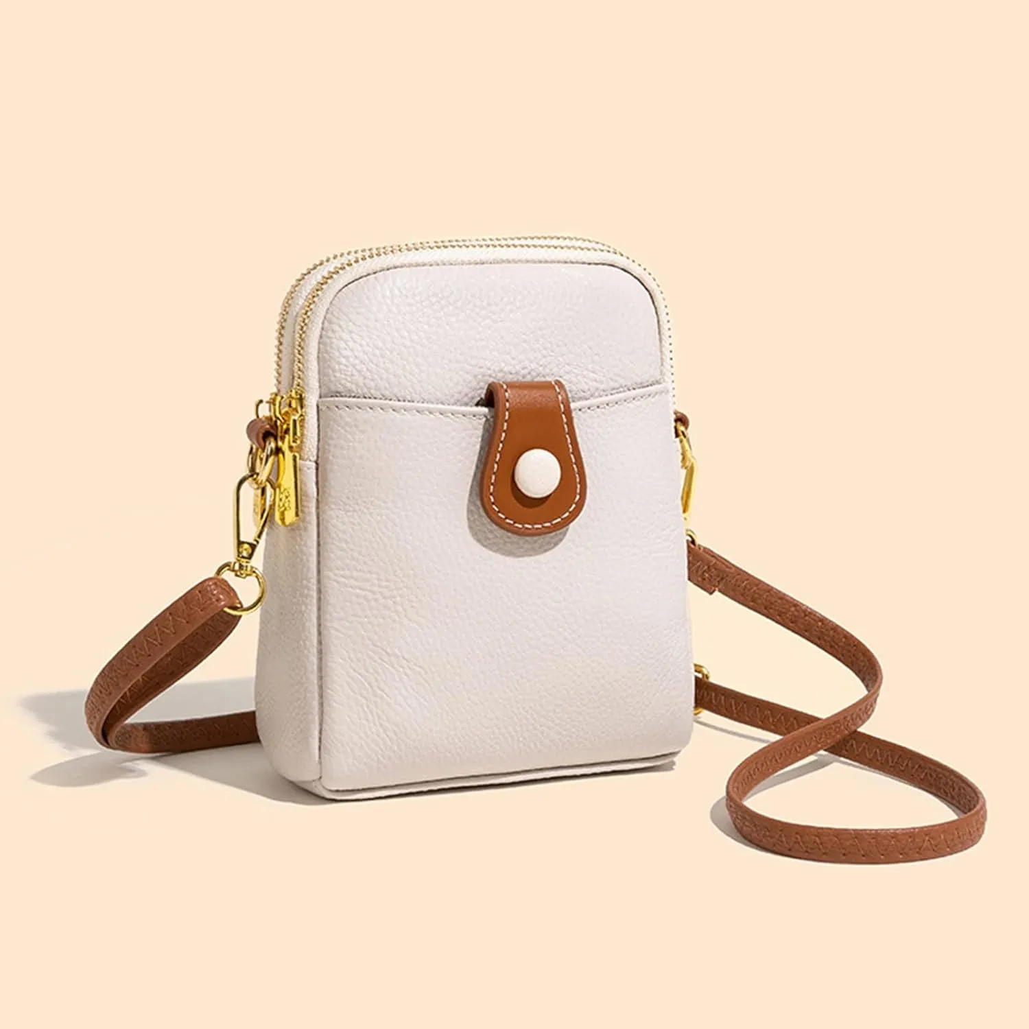 Purses for Women Crossbody Anti Theft Lightweight Quilted Leather Handbags for Women Travel Bag with Zipper(White)