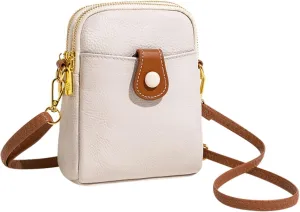 Purses for Women Crossbody Anti Theft Lightweight Quilted Leather Handbags for Women Travel Bag with Zipper(White)