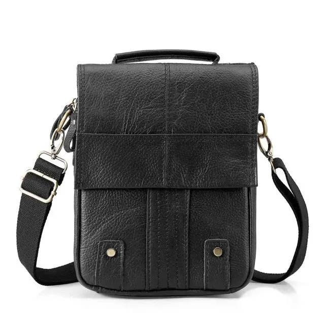 Quality Leather Male Casual Design Shoulder Messenger bag Cowhide Fashion Cross-body Bag