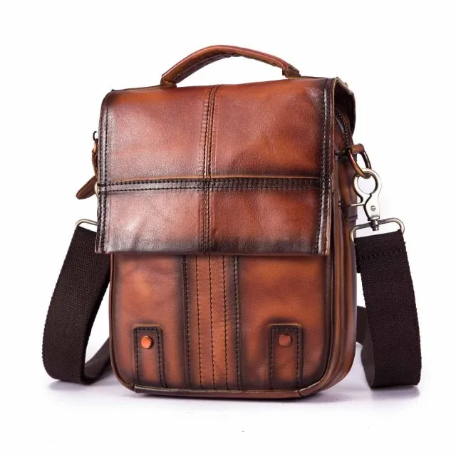 Quality Leather Male Casual Design Shoulder Messenger bag Cowhide Fashion Cross-body Bag