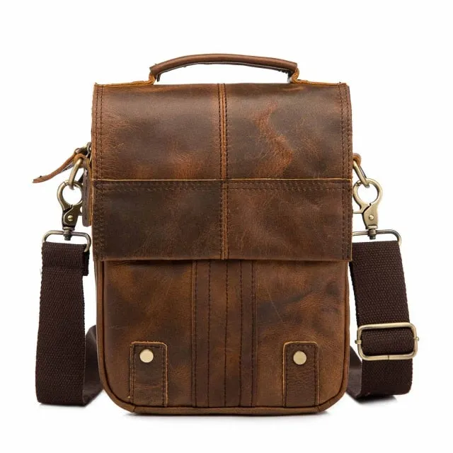 Quality Leather Male Casual Design Shoulder Messenger bag Cowhide Fashion Cross-body Bag