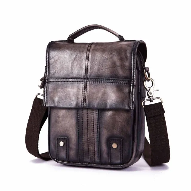 Quality Leather Male Casual Design Shoulder Messenger bag Cowhide Fashion Cross-body Bag