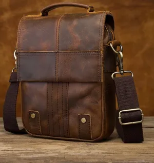 Quality Leather Male Casual Design Shoulder Messenger bag Cowhide Fashion Cross-body Bag