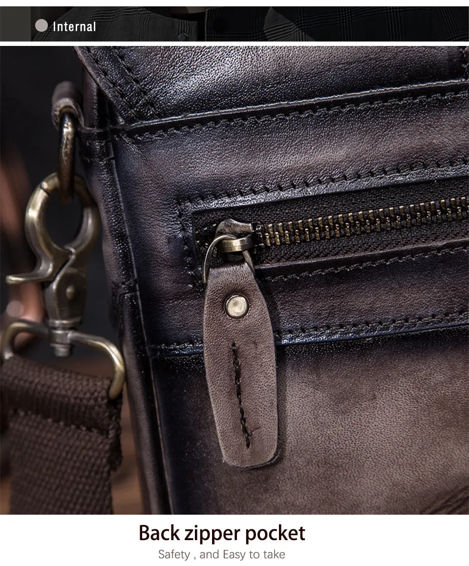 Quality Leather Male Casual Design Shoulder Messenger bag Cowhide Fashion Cross-body Bag
