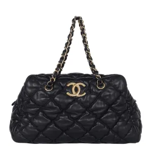 Quilted Calfskin Leather Bubble Shoulder Bag