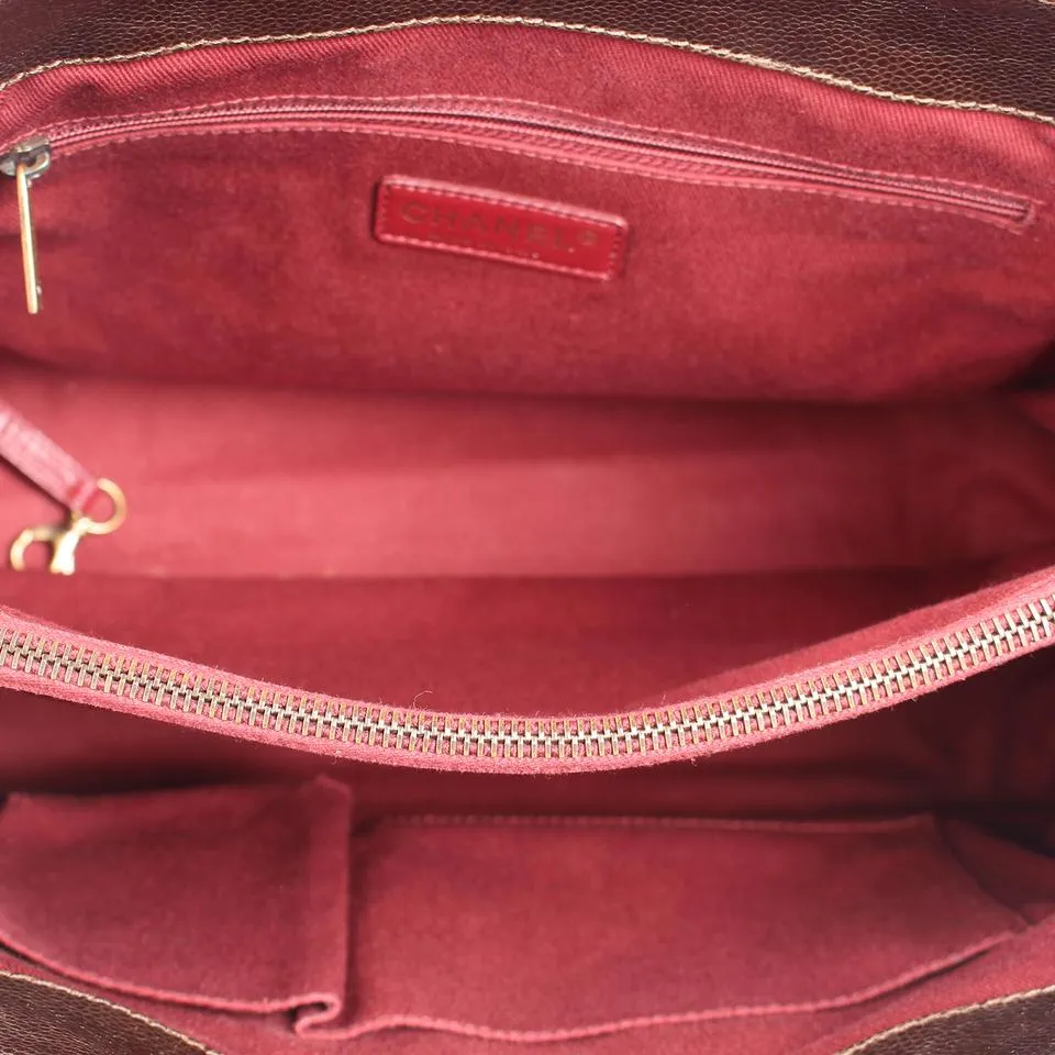 Quilted Glazed Caviar Tote