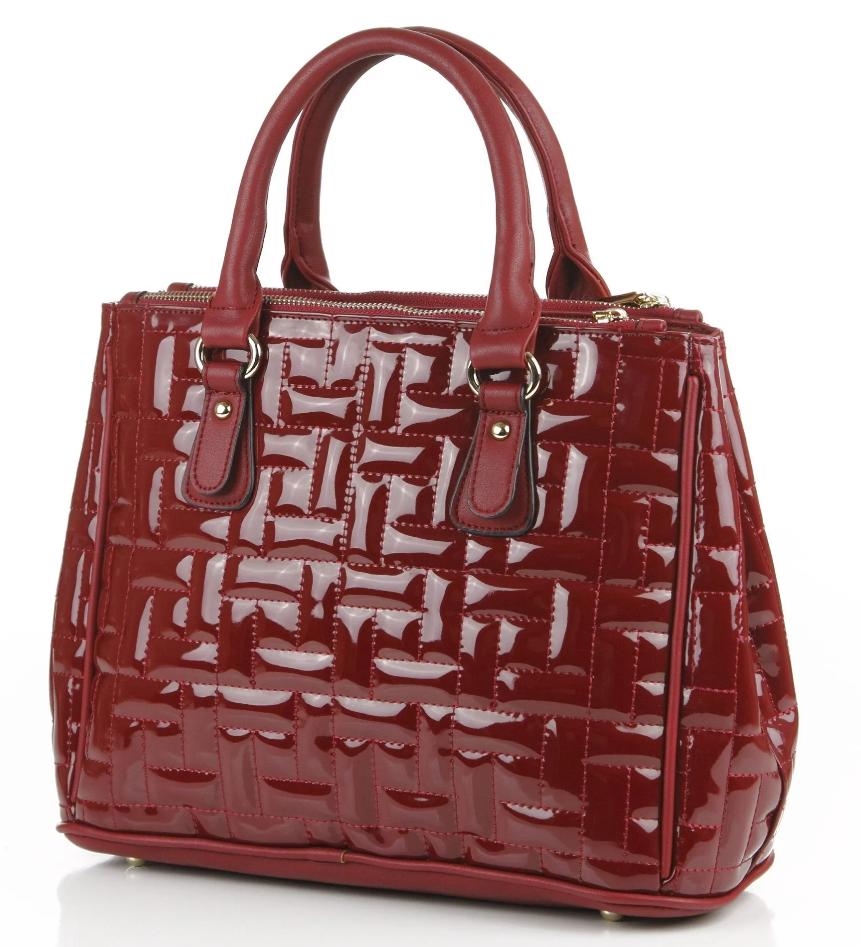 Quilted Monique Satchel/Handbag - Wine