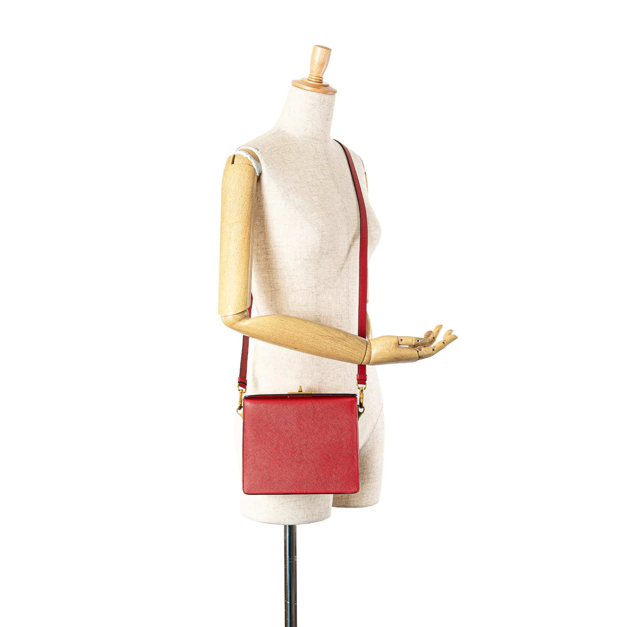 Red Prada Saffiano Begonia Satchel