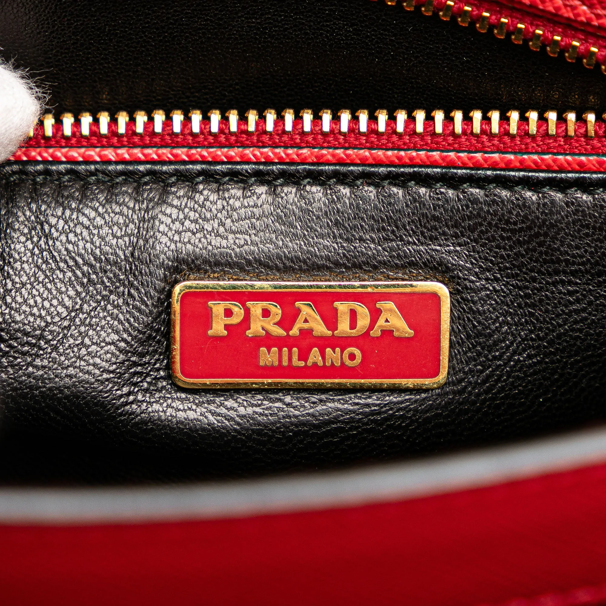 Red Prada Saffiano Begonia Satchel
