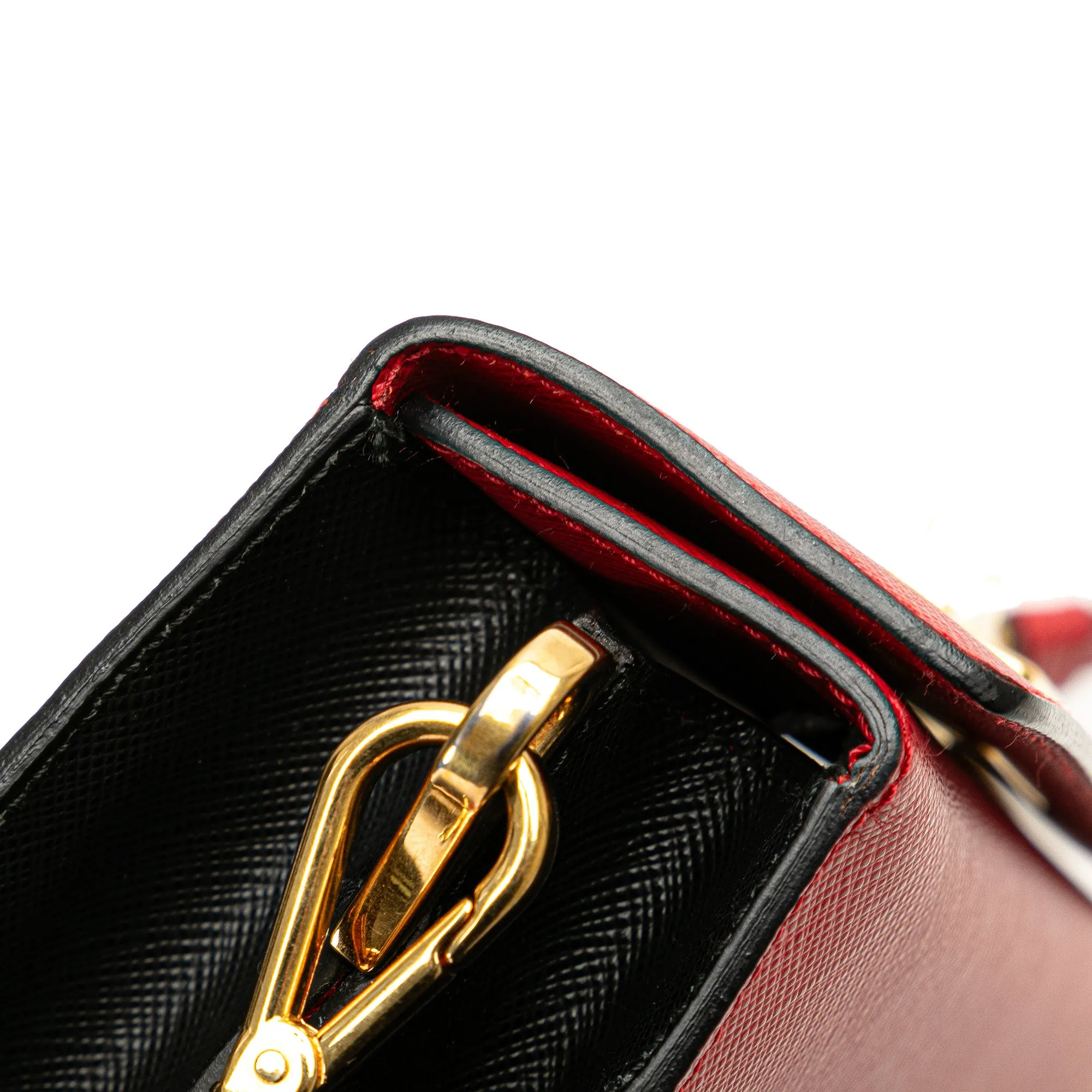 Red Prada Saffiano Begonia Satchel