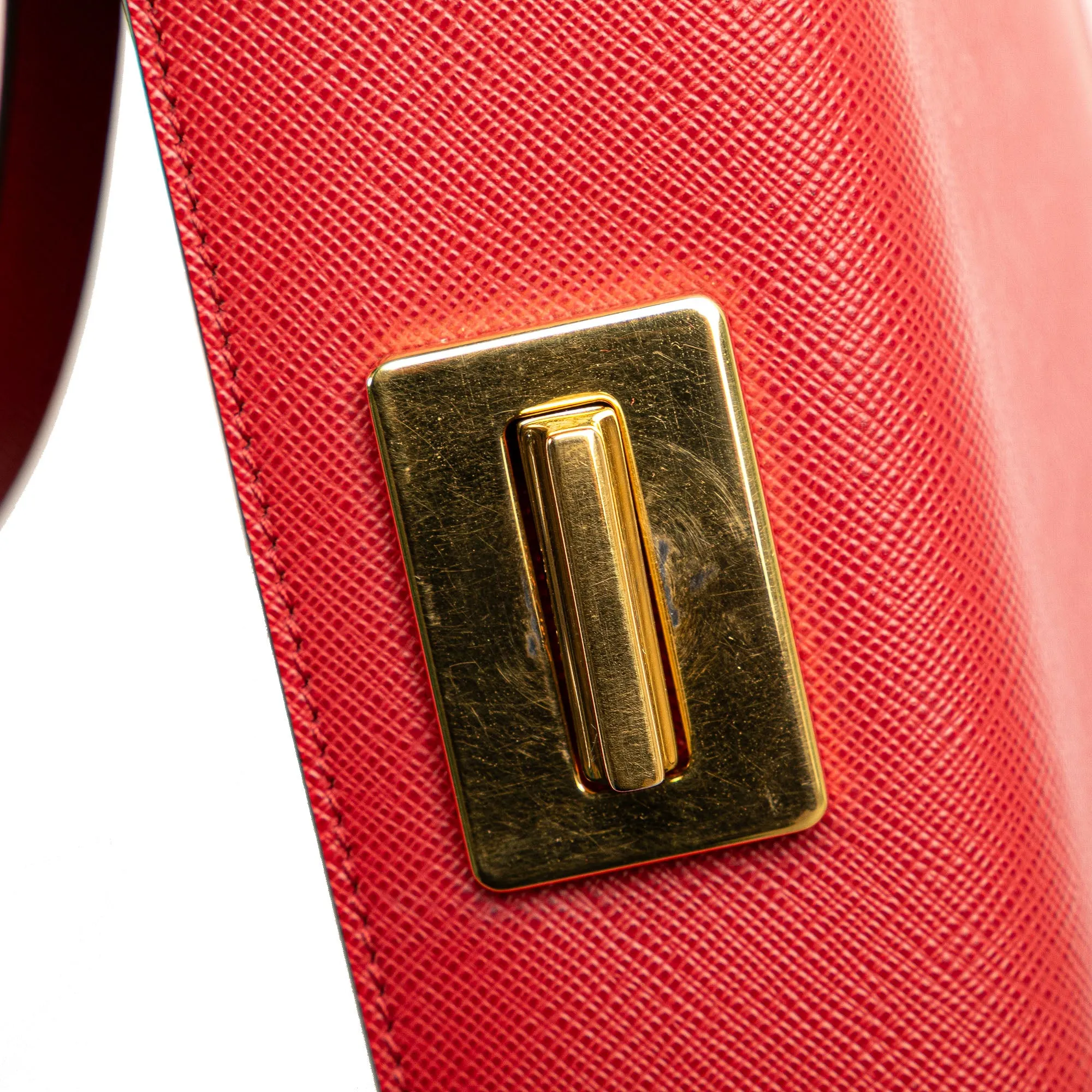 Red Prada Saffiano Begonia Satchel