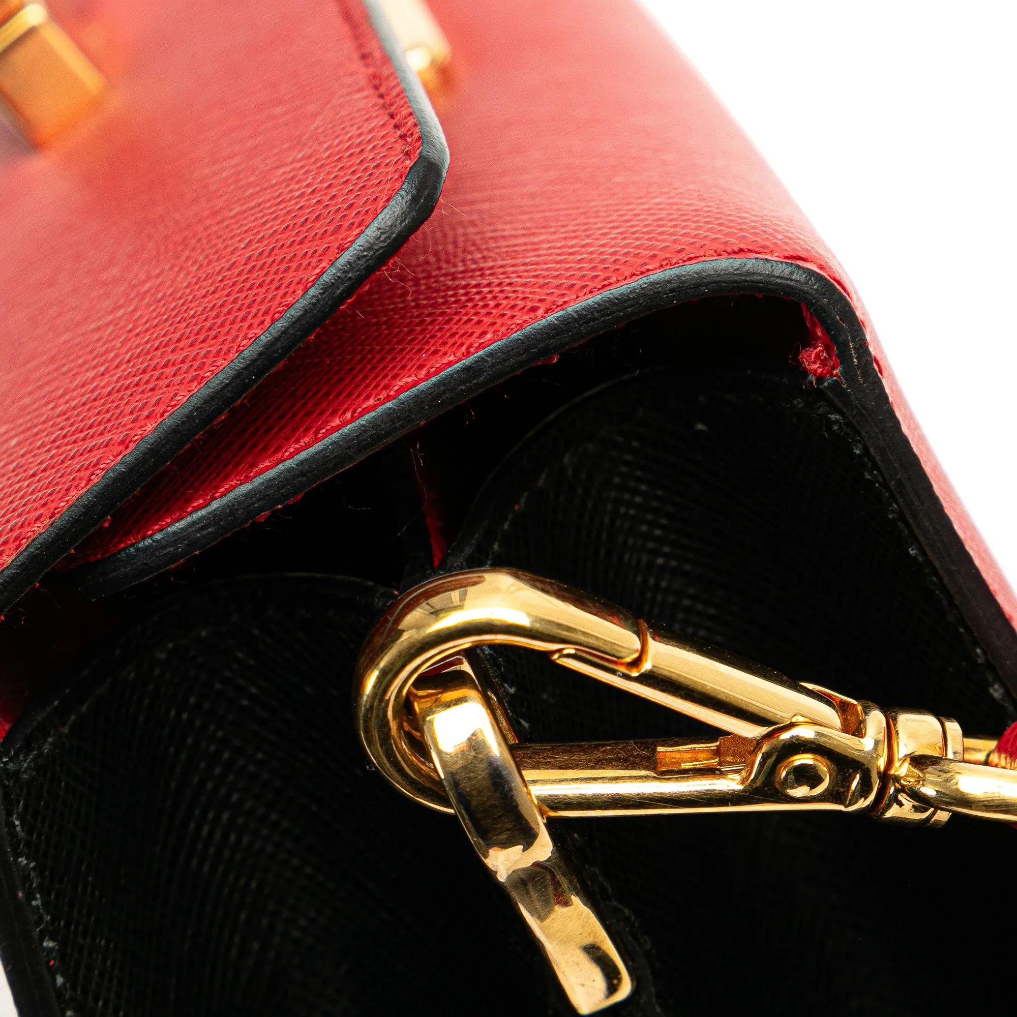 Red Prada Saffiano Begonia Satchel