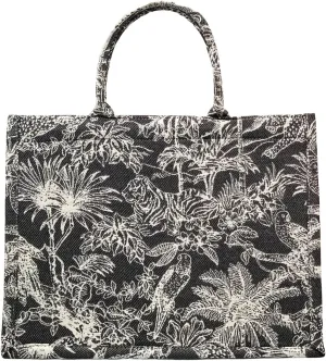 Retro Embroidery Jacquard Handbag Luxury Large Capacity Tote Bags Cotton Linen Bag for Women