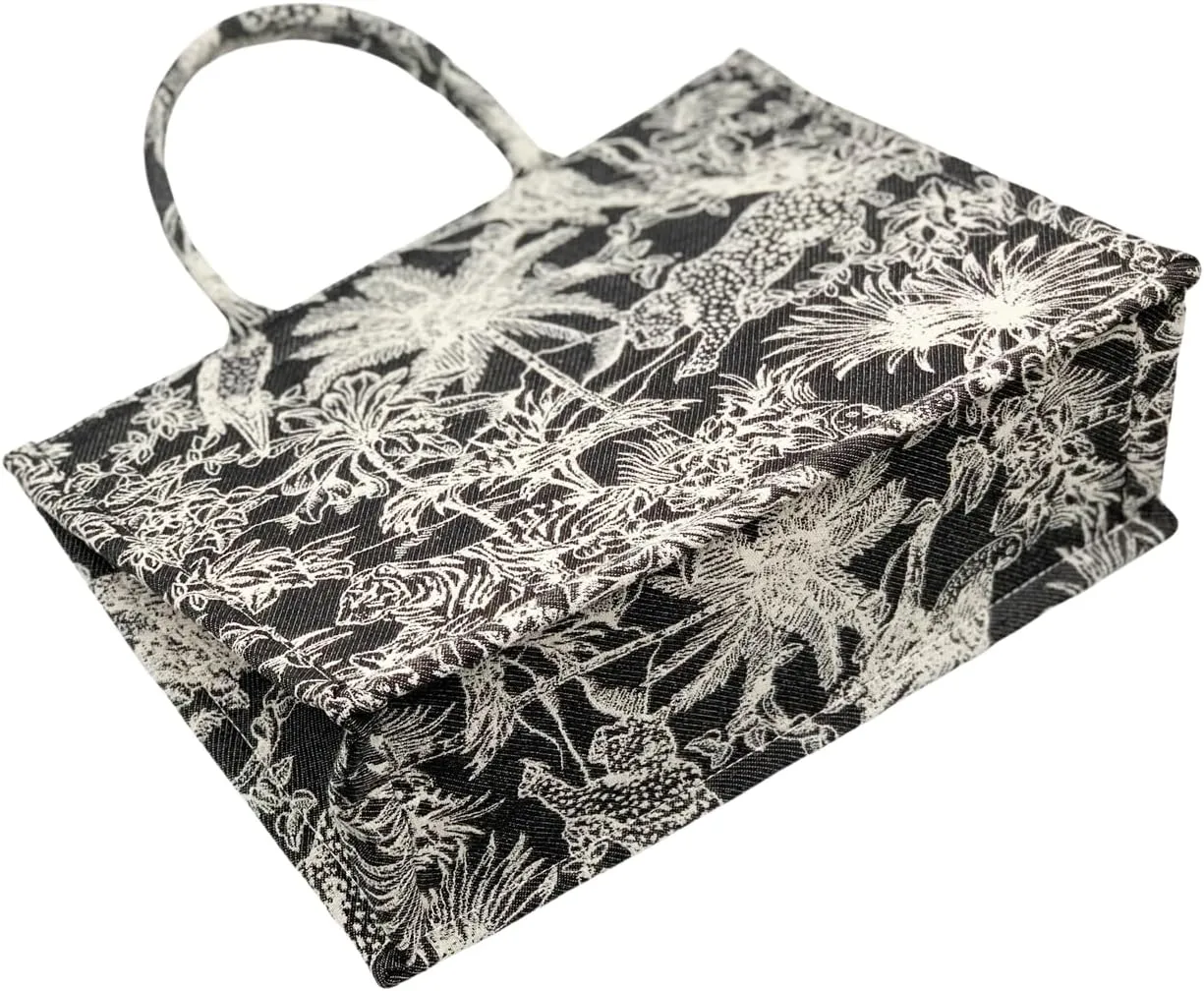 Retro Embroidery Jacquard Handbag Luxury Large Capacity Tote Bags Cotton Linen Bag for Women