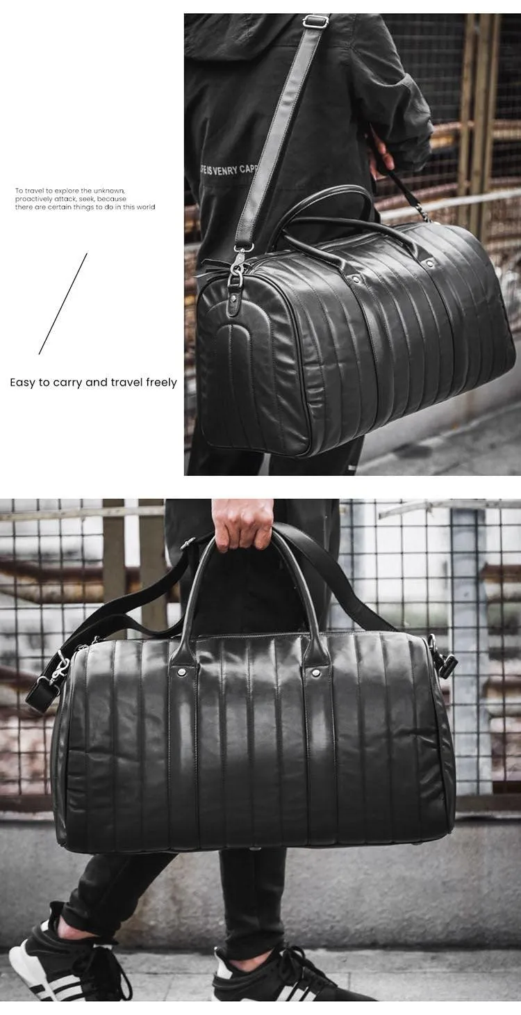 Retro Genuine Leather Duffel Bags Stylish Shoulder