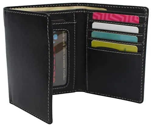 RFID0055BF Real Buffalo Leather Wallets for Men - RFID Blocking Slim Trifold Wallet with Card Slots