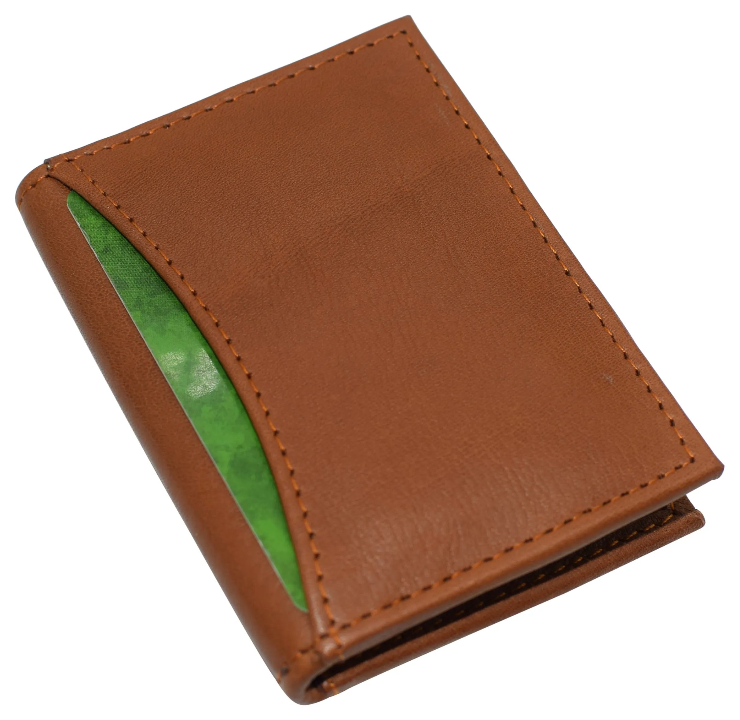 RFID510027 RFID Blocking Slim Card Wallet Bifold Card Case Genuine Leather Front Pocket Wallet Minimalist Credit Card Holder
