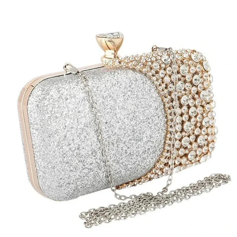 Rhinestone Embellished Formal Evening Clutch Purse Bag for Women