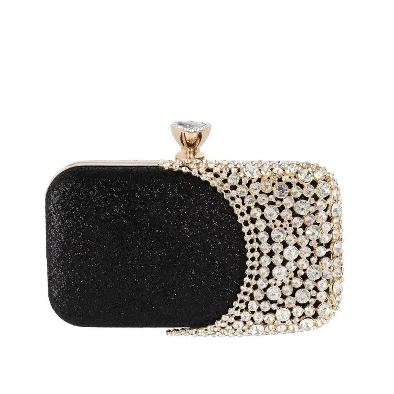 Rhinestone Embellished Formal Evening Clutch Purse Bag for Women