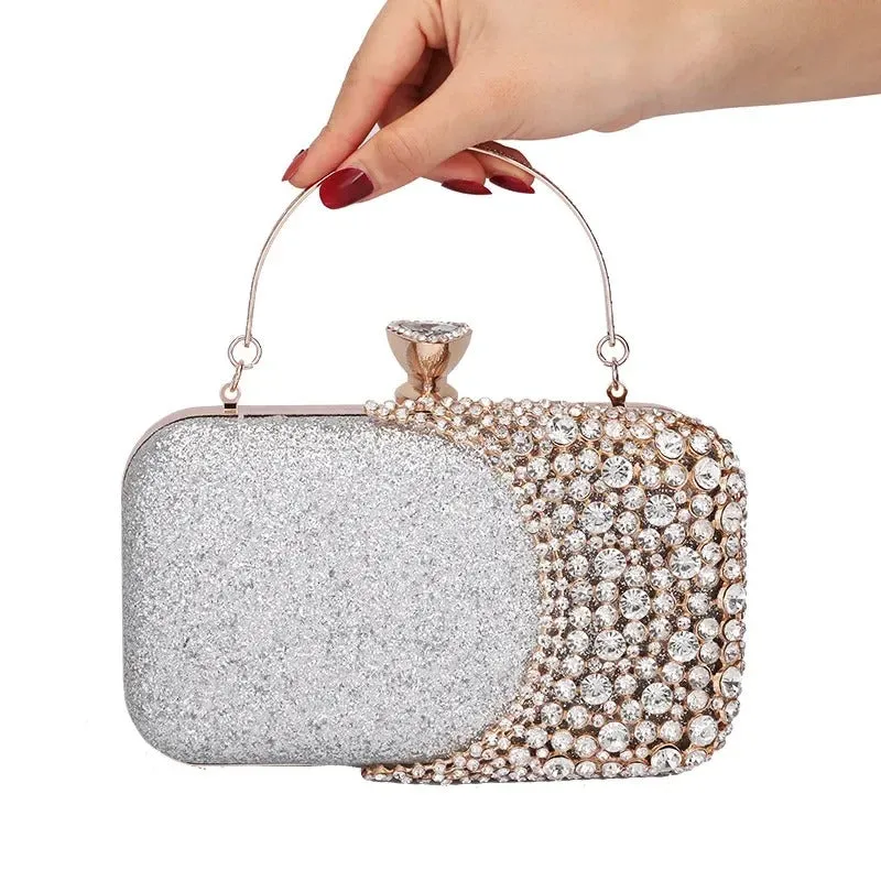 Rhinestone Embellished Formal Evening Clutch Purse Bag for Women