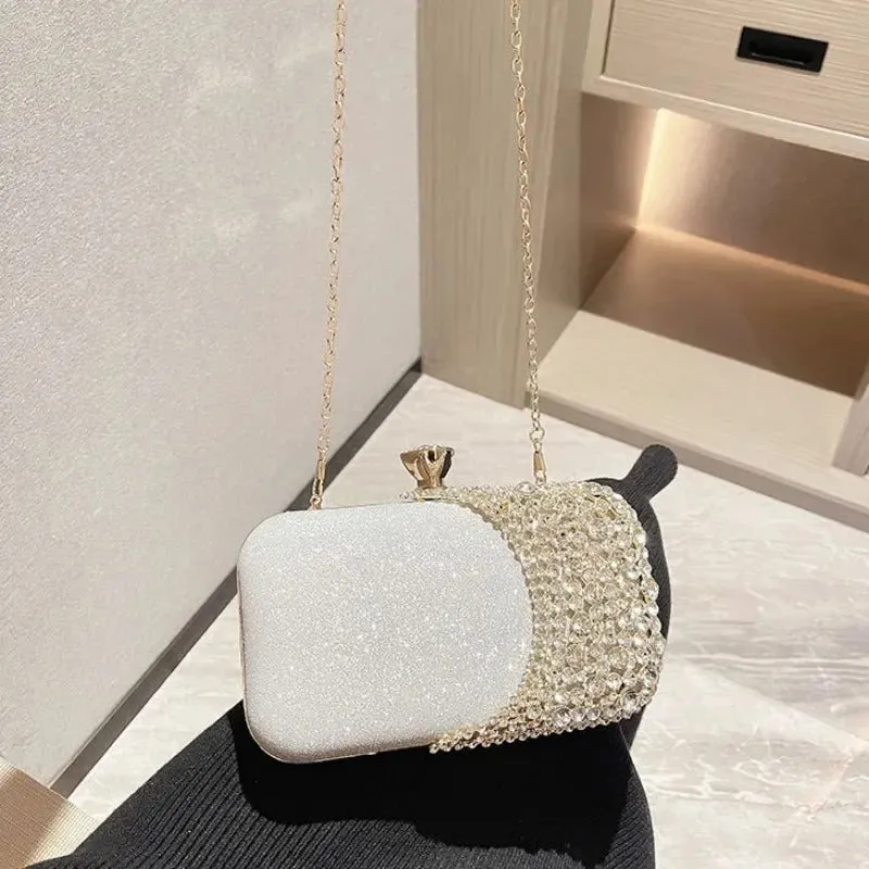 Rhinestone Embellished Formal Evening Clutch Purse Bag for Women