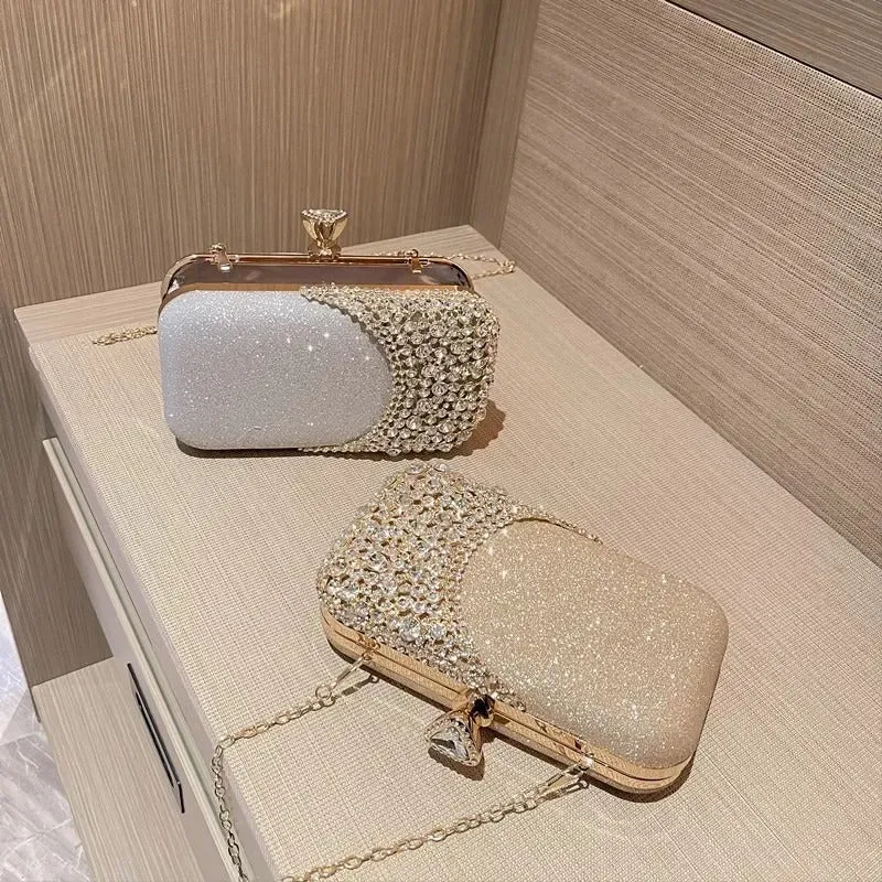 Rhinestone Embellished Formal Evening Clutch Purse Bag for Women