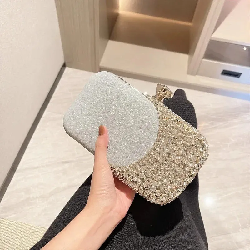 Rhinestone Embellished Formal Evening Clutch Purse Bag for Women