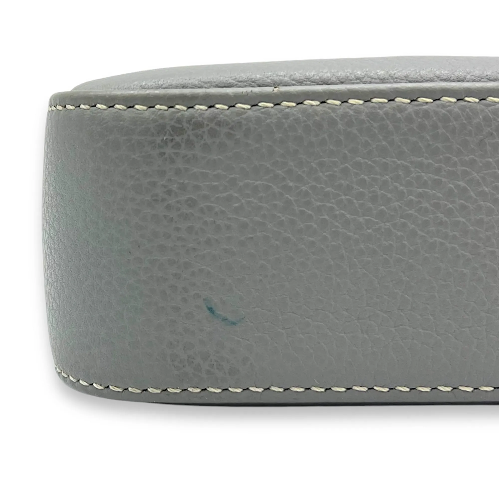 Safari Grey Messenger bag in Calfskin, Silver hardware