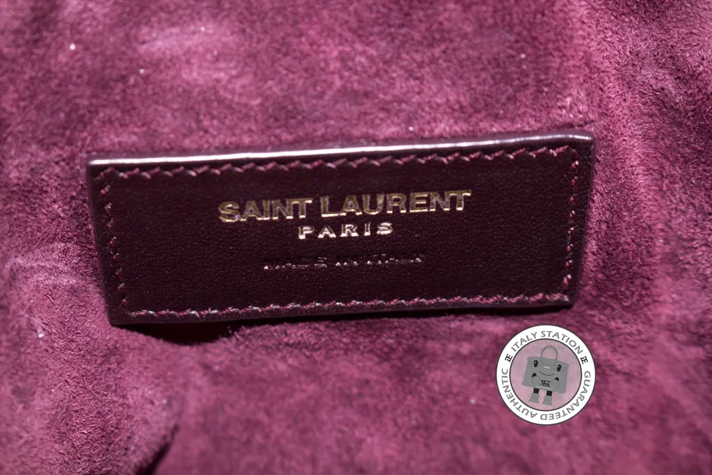 Saint Laurent 340240 C150J Small Bucket With Leather String  Brown / 6048 Calfskin Shoulder Bags Ghw