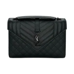 SAINT LAURENT: Grain de Poudre Medium Triquilt Envelope Bag