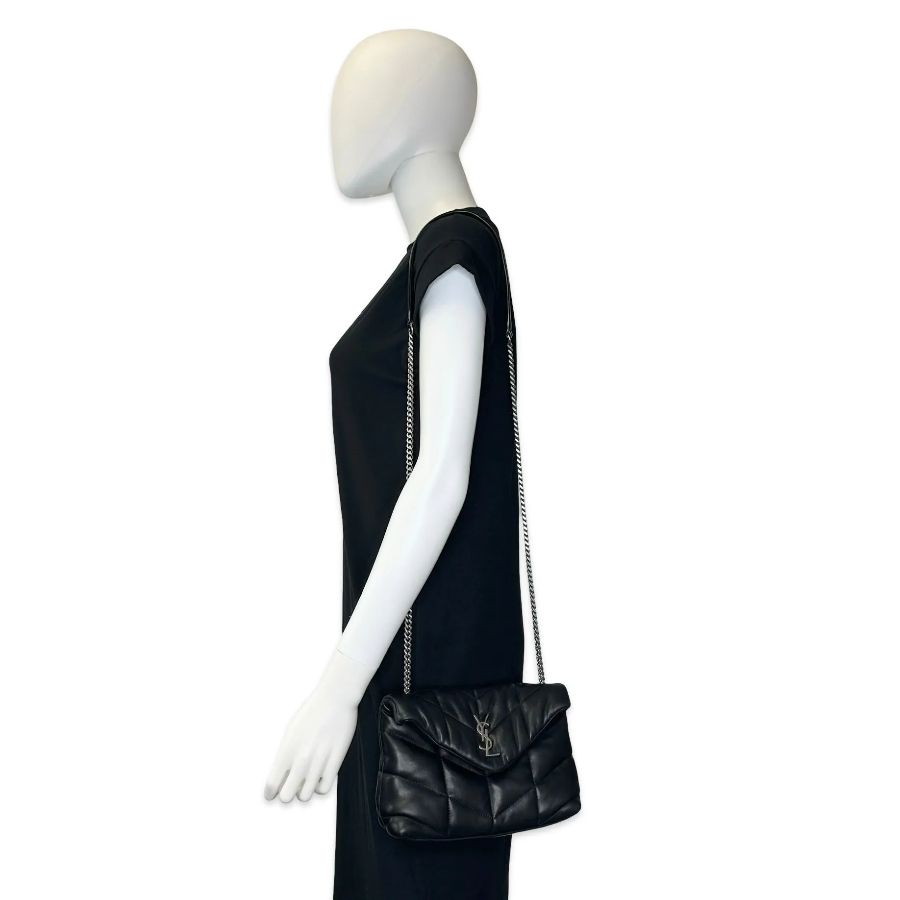 SAINT LAURENT: Quilted Lambskin Toy Puffer Bag