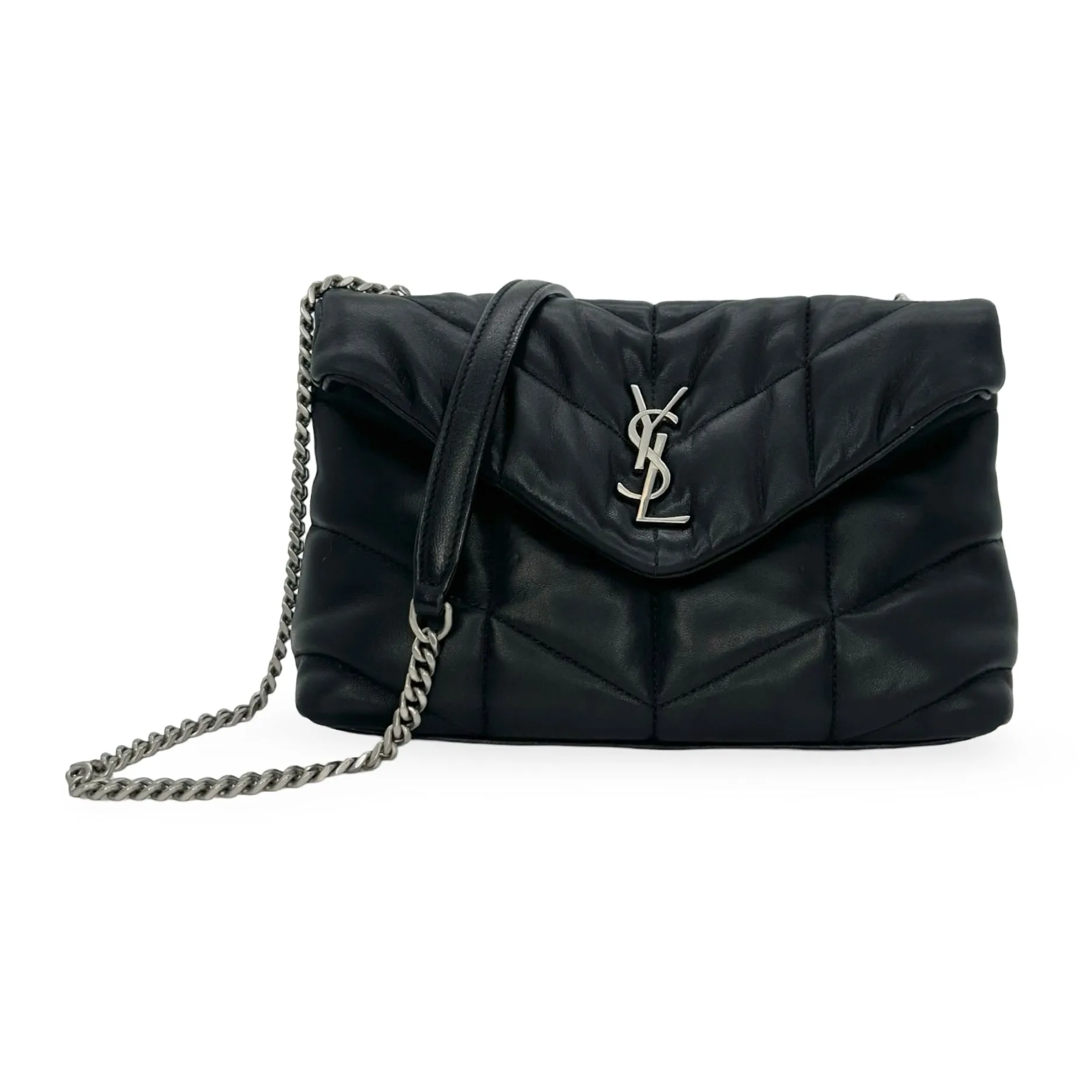 SAINT LAURENT: Quilted Lambskin Toy Puffer Bag
