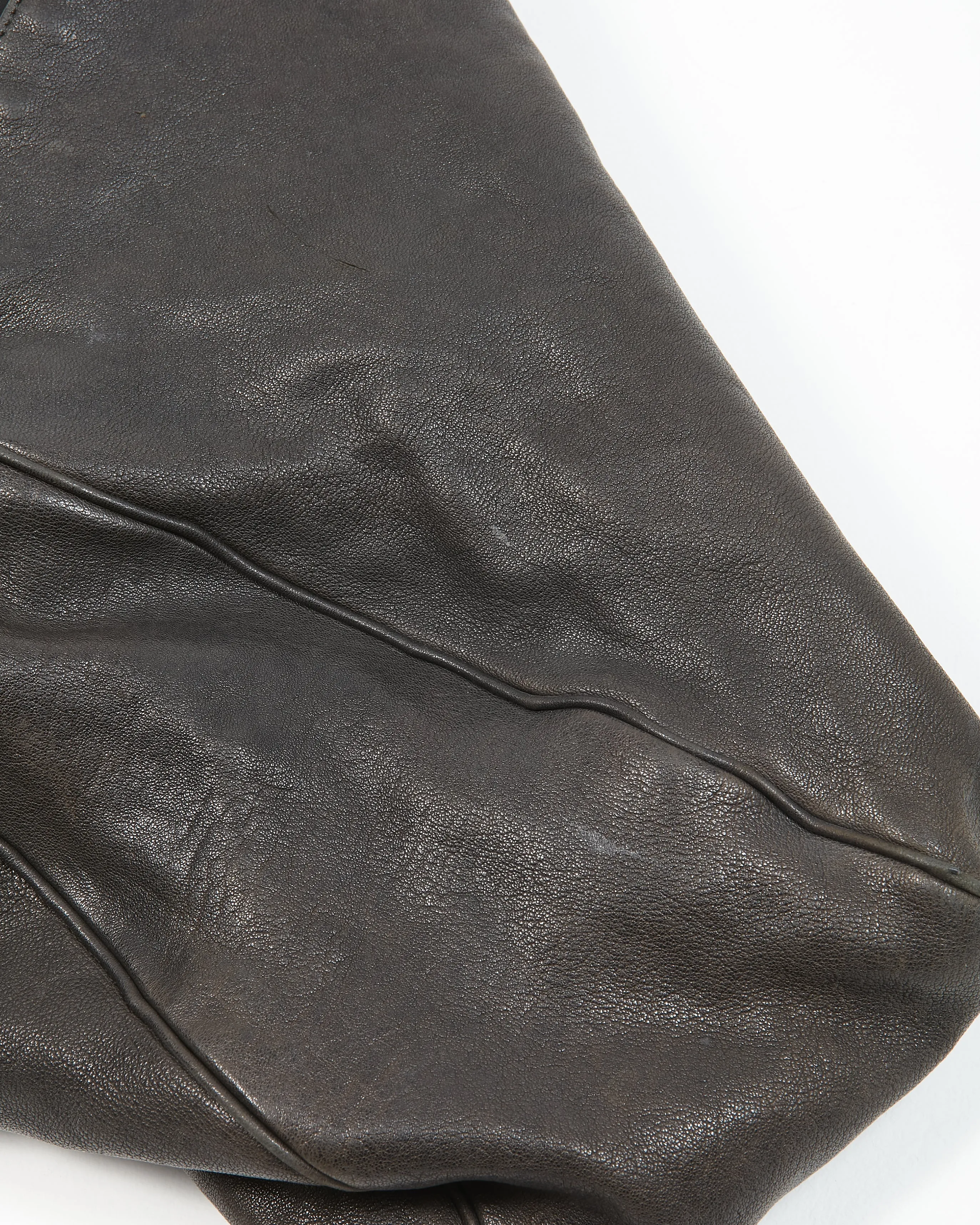 Saint Laurent Vintage Black Leather Hobo Shoulder Bag
