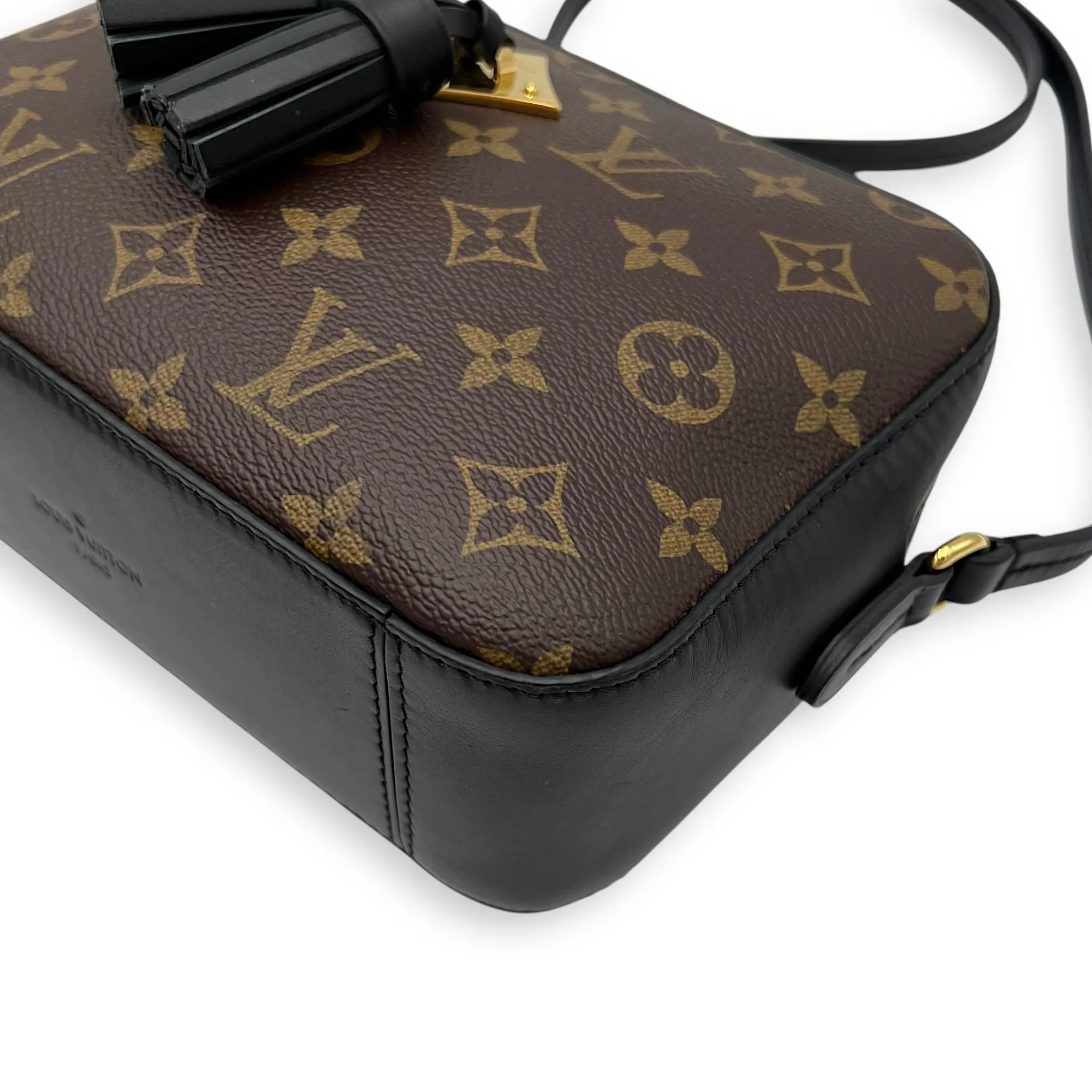Saintonge Crossbody Bag Brown in Coated Canvas, Gold hardware