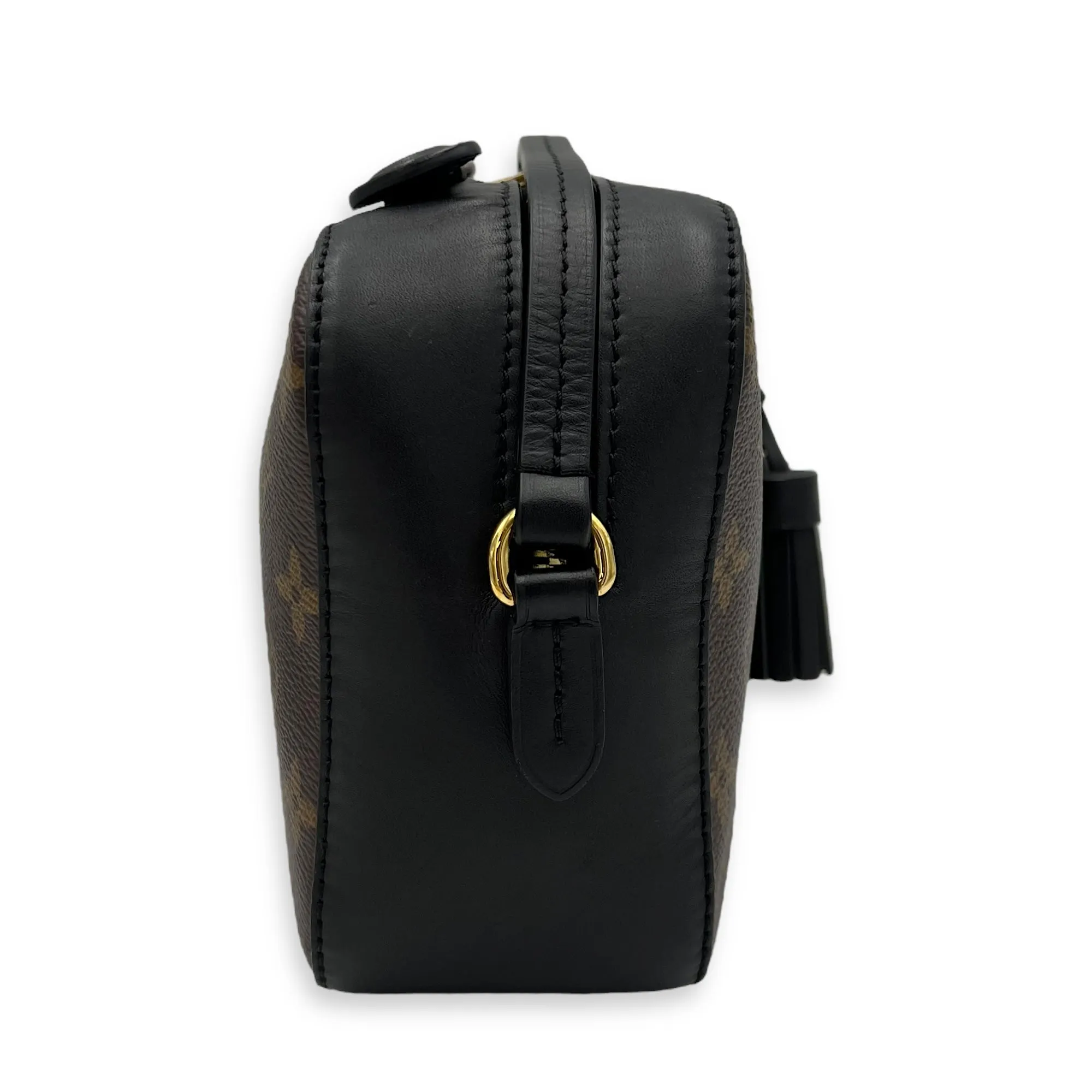 Saintonge Crossbody Bag Brown in Coated Canvas, Gold hardware