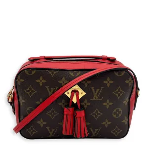 Saintonge Crossbody Bag Brown in Monogram Coated Canvas, Gold hardware