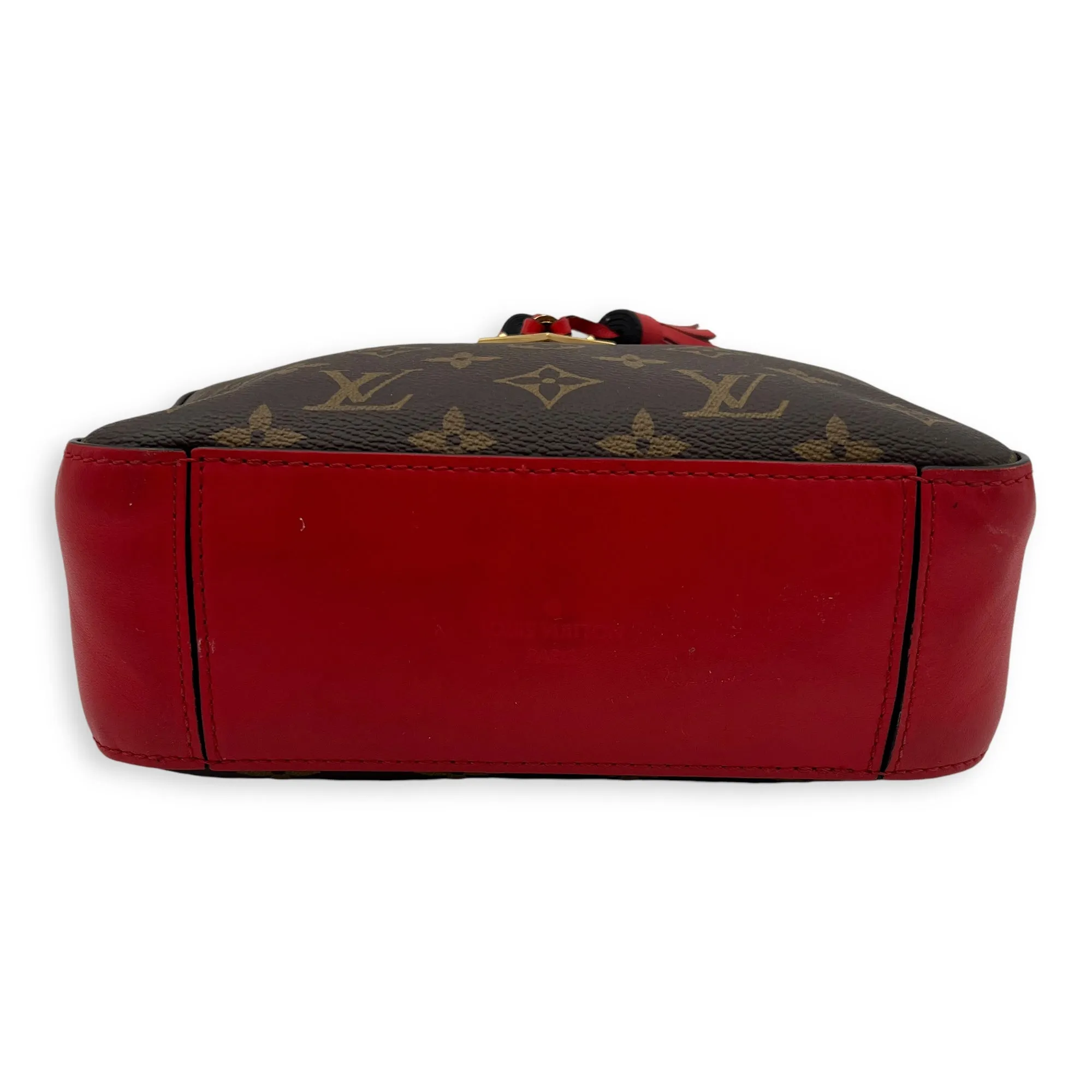 Saintonge Crossbody Bag Brown in Monogram Coated Canvas, Gold hardware
