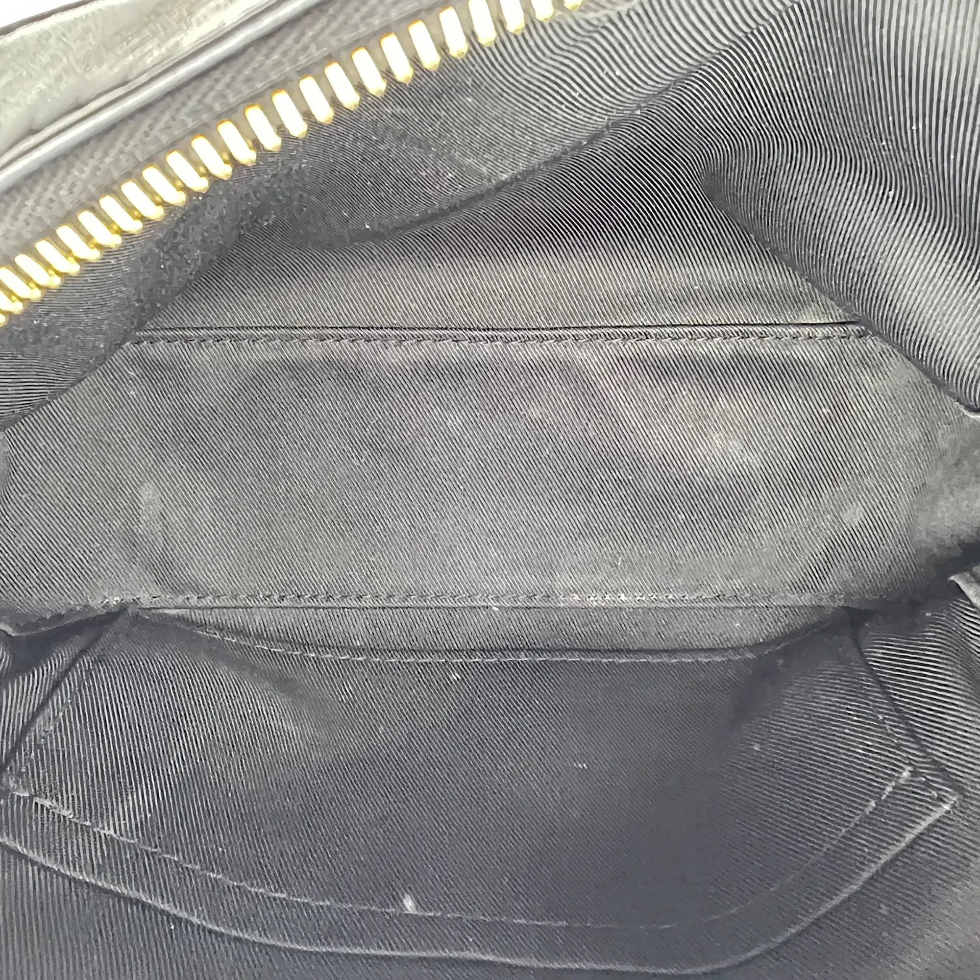 Saintonge Crossbody Bag Small Black in Monogram Coated Canvas, Gold hardware