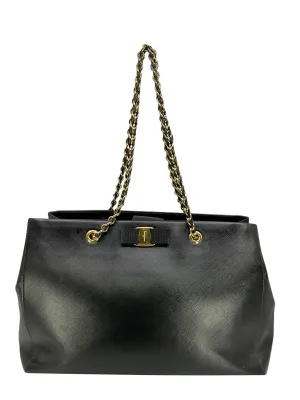 Salvatore Ferragamo Saffiano Leather Melike Vara Bow Bag
