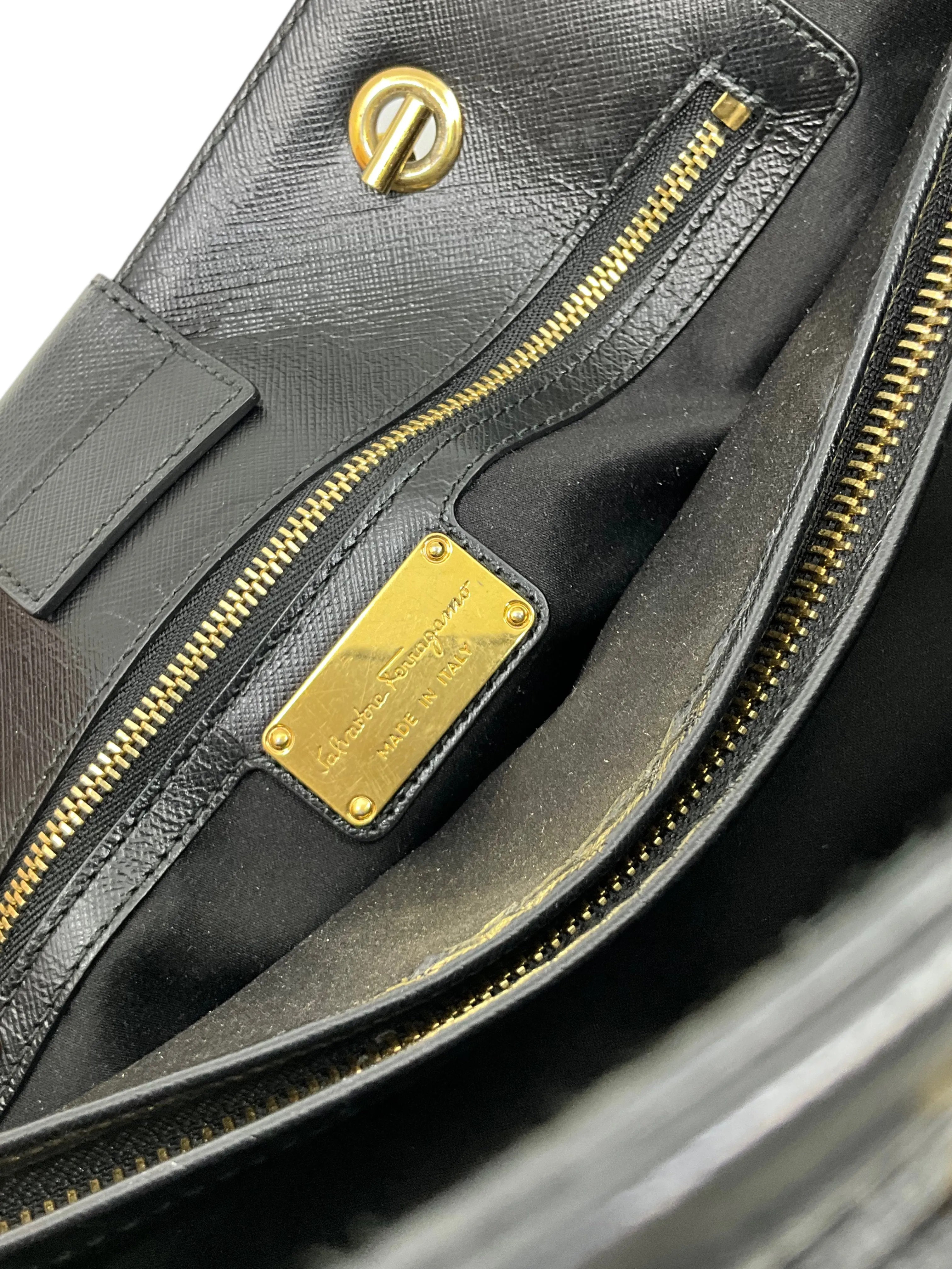 Salvatore Ferragamo Saffiano Leather Melike Vara Bow Bag