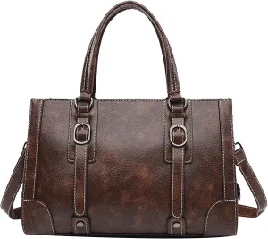 Satchel Handbags for Women Large Leather Top Handle Vintage Purse Hobo Crossbody Bag for Travel Work