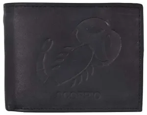 Scorpio Zodiac Sign Bifold Trifold Genuine Leather Men's Wallets