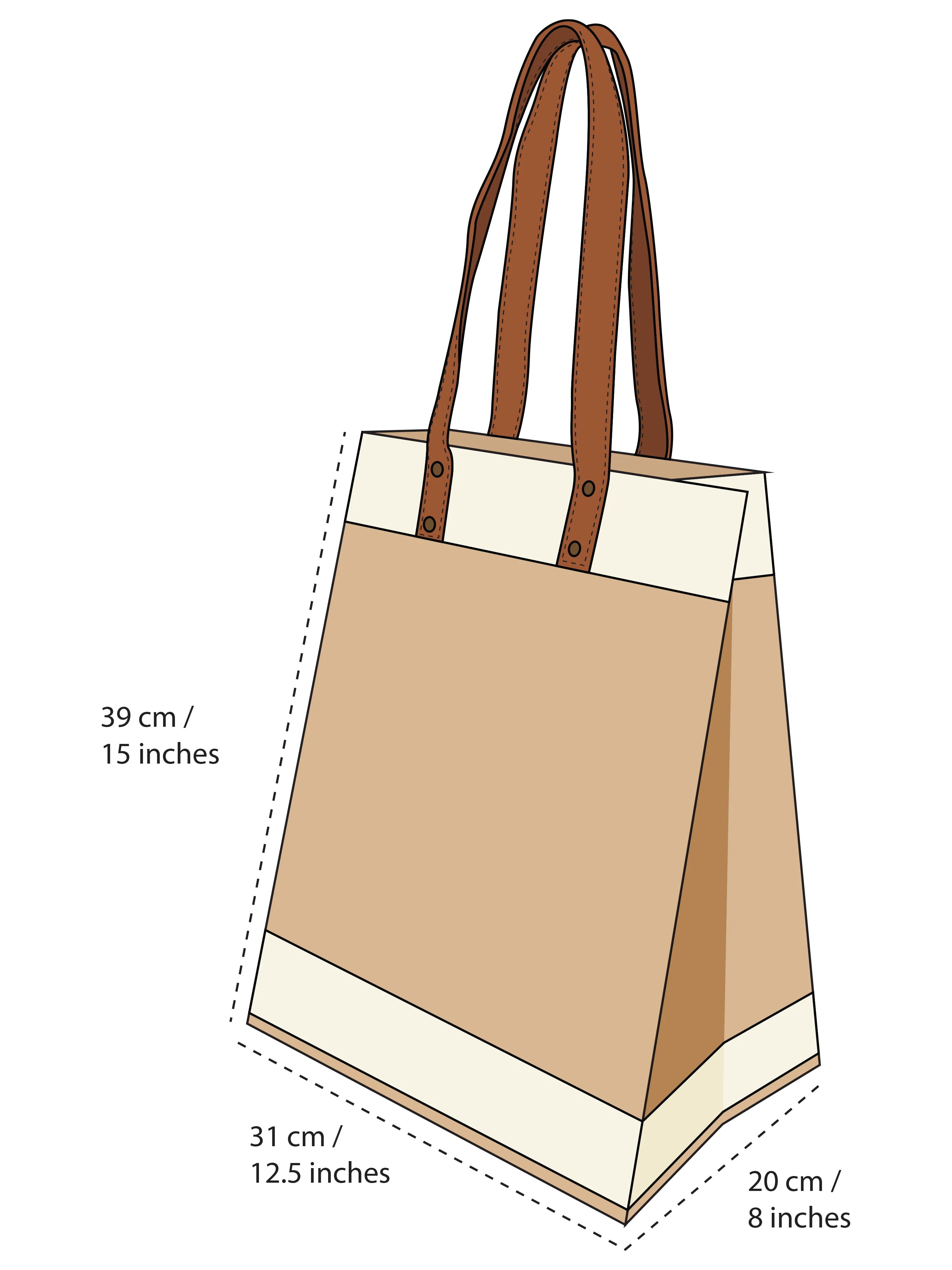 SG - Natural Tall Tote Bag