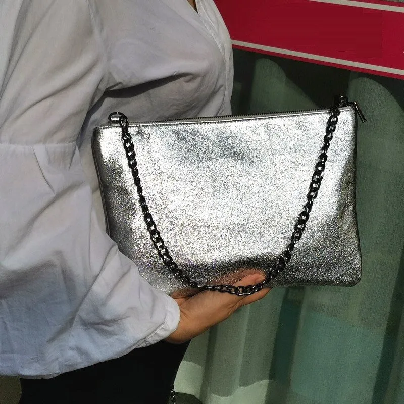 Shiny Women Day Clutches Luxury Designer chain Shoulder Bags for Lady 2021 new female Crossbody Bags Clutch wallet handbag