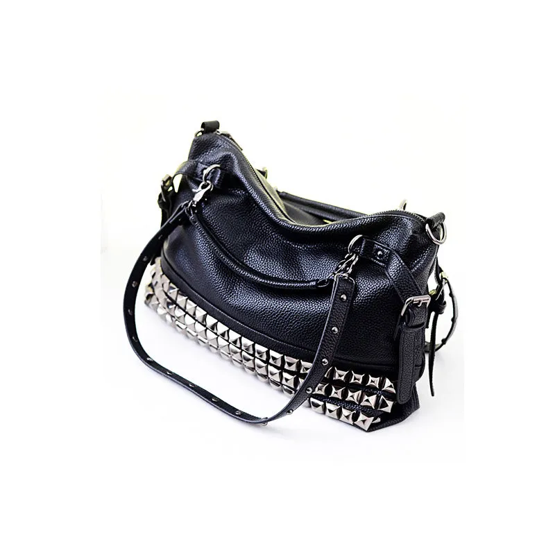 Silver/Black Cowhide Stunning Shoulder Handbag (Most Popular)