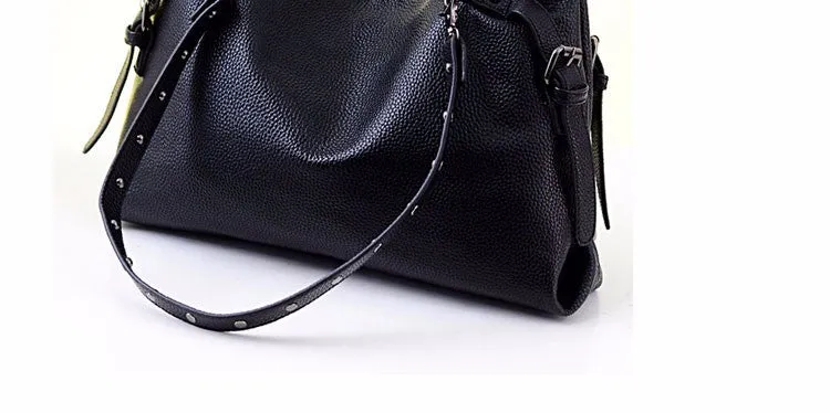 Silver/Black Cowhide Stunning Shoulder Handbag (Most Popular)