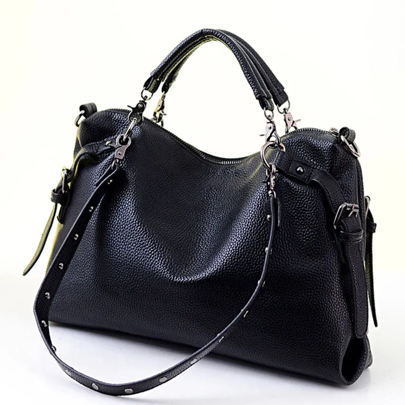 Silver/Black Cowhide Stunning Shoulder Handbag (Most Popular)